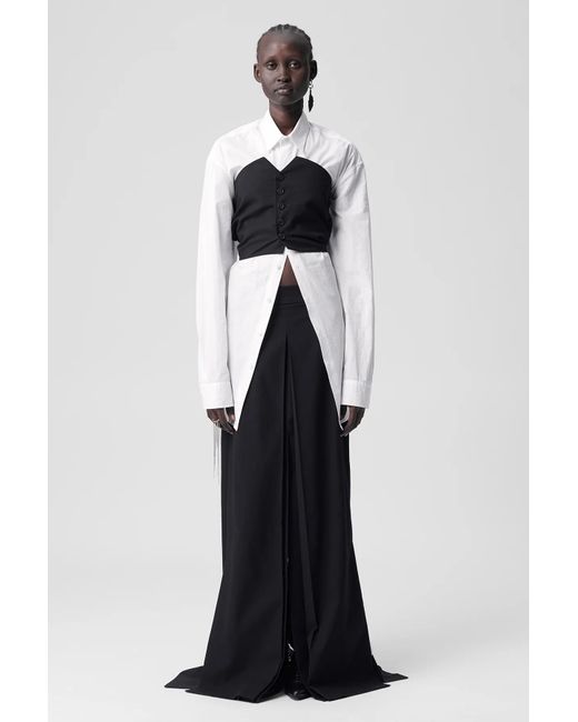 Ann Demeulemeester White Dete Long Pocket Shirt