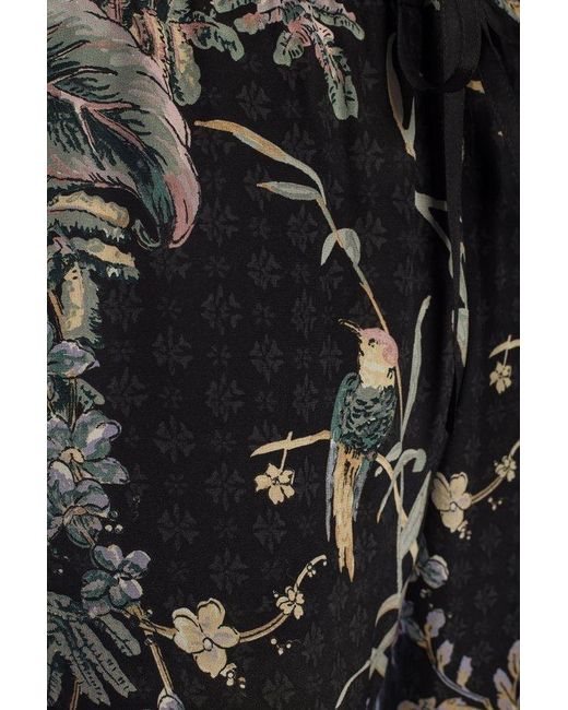 RED Valentino Black Printed Casual Pants