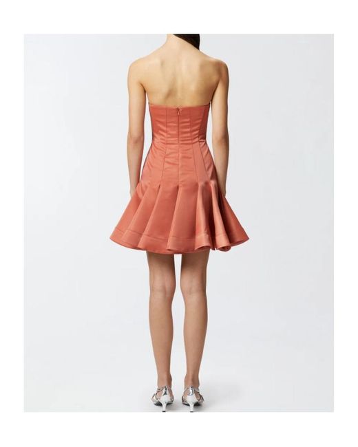 Pinko Red Godet Mini Dress