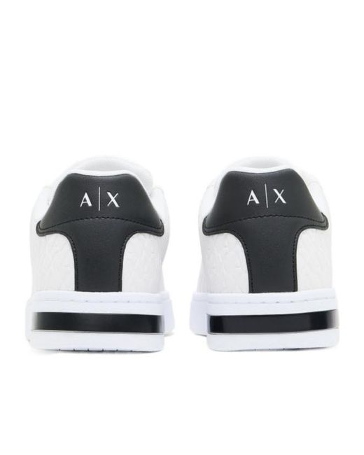ARMANI EXCHANGE White Quilted Sneakers for men