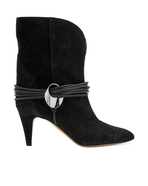 Isabel Marant Black Dytho 70 Suede Ankle Boots