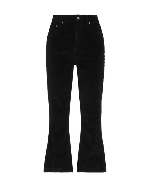 Ganni Black High-Waisted Corduroy Flared Casual Pants