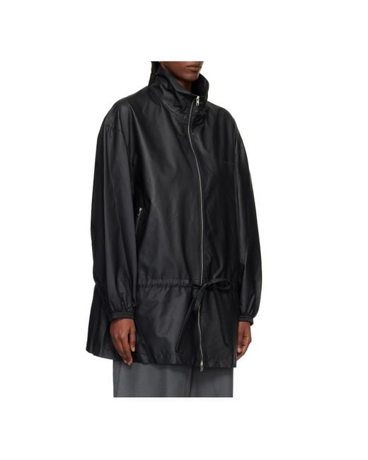 Alexander Wang Black Waist Bonded Leather Jacket