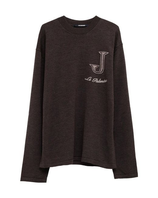 Jacquemus Black Long-Sleeved Pullover for men