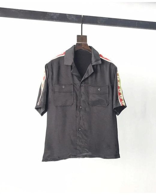 Gucci Black Side-Panel Bowling Shirt for men