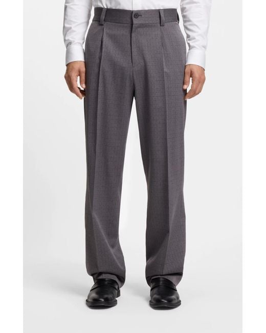Boss Gray Belt Loop Casual Pants for men