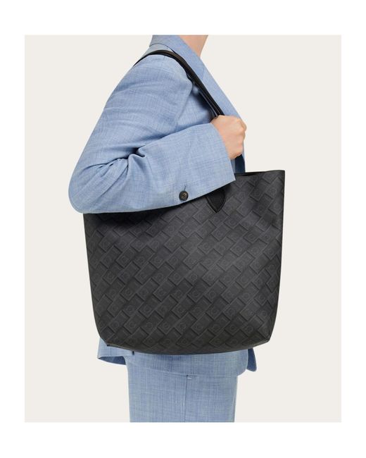 Ferragamo Black Double Handle Shoulder Bag for men