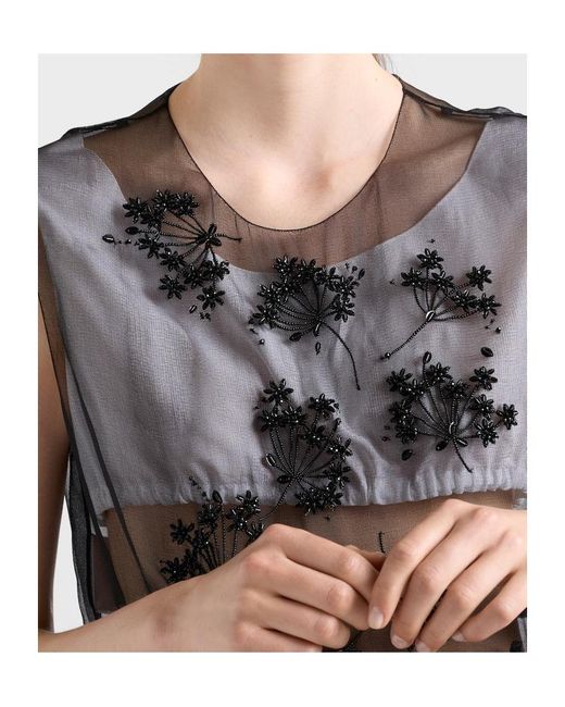 Prada Black Embroidered Silk Cigaline Dress