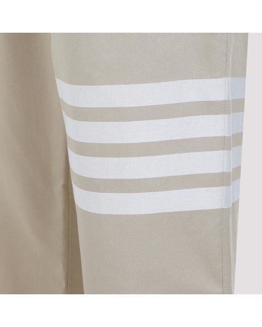 Thom Browne Natural 4-Bar Striped Straight-Leg Trousers for men