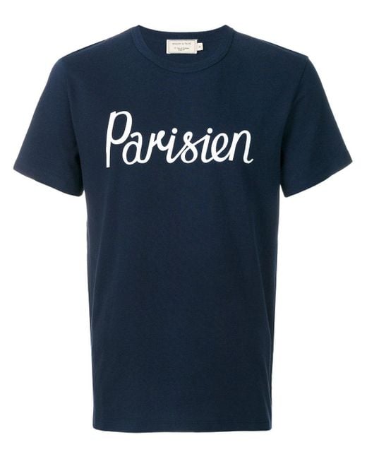Maison Kitsuné Blue Parisien T-Shirt for men