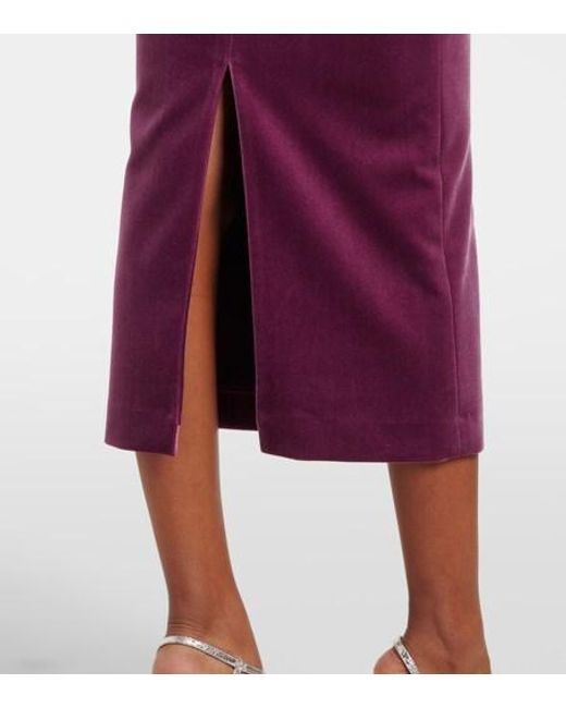 Alex Perry Purple Strapless Velvet Midi Dress
