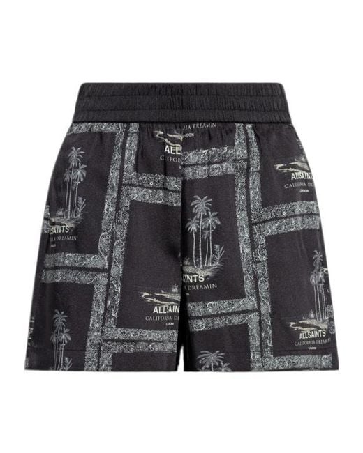 AllSaints Gray Lettie Printed Shorts