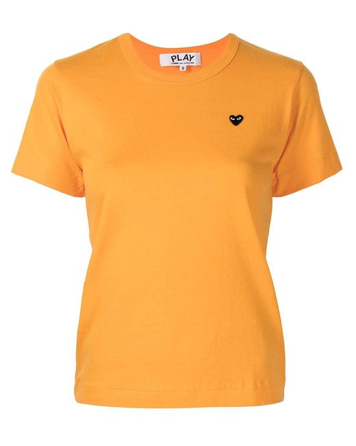COMME DES GARÇONS PLAY Orange Heart-Patch T-Shirt