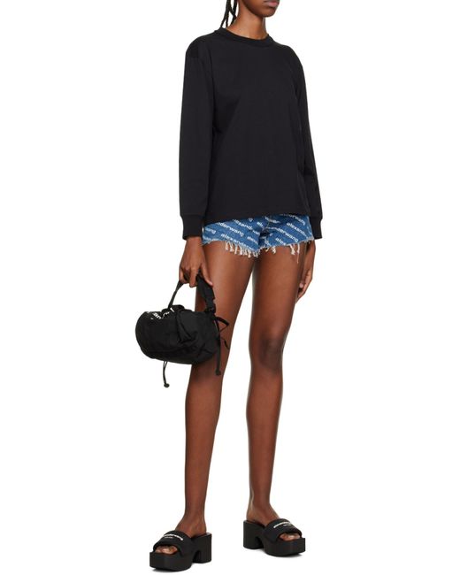 Alexander Wang Black Logo Printed Strap Heel Sandals