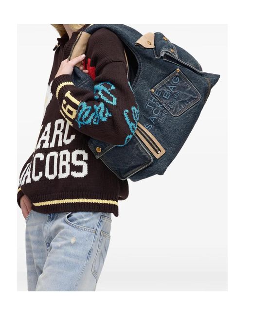Marc Jacobs Blue The Denim Cargo Sack Bag