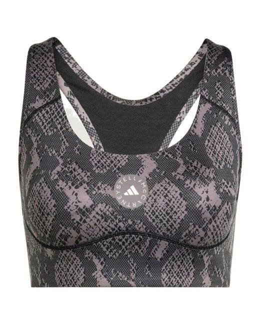Adidas By Stella McCartney Gray Medium Support Printed Power Impact Training Bra