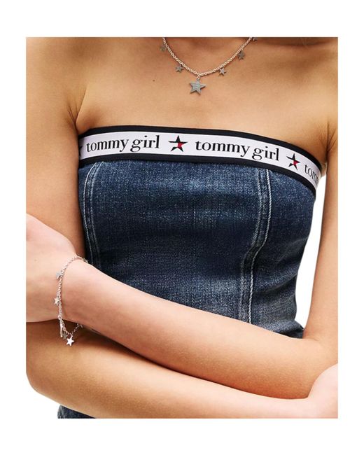 Tommy Hilfiger Blue Strapless Tube Top Vest