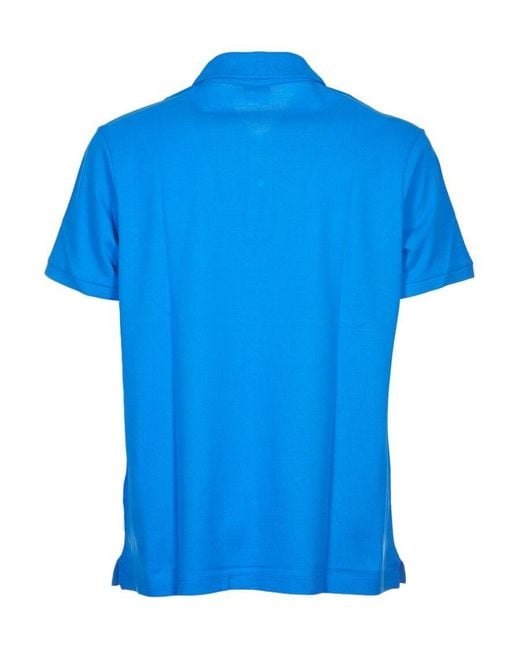 Paul & Shark Blue Logo Patch Short-Sleeved Polo Shirt for men