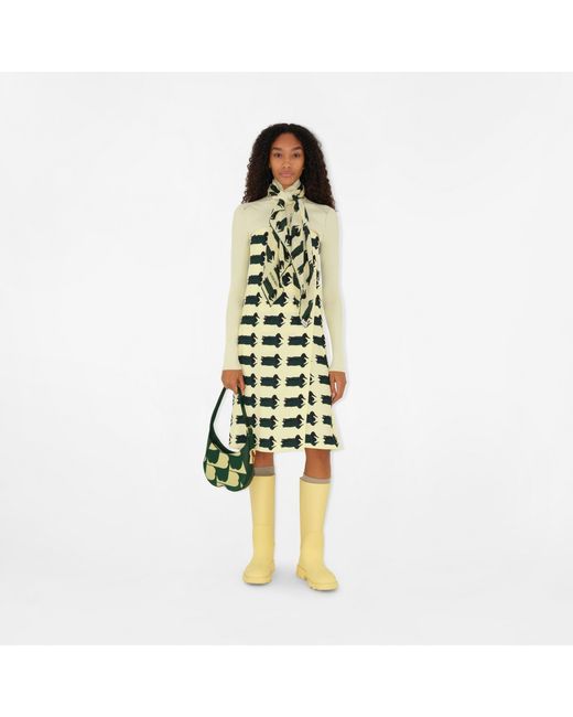 Burberry Green Small Chess Leather Shoulder Bag