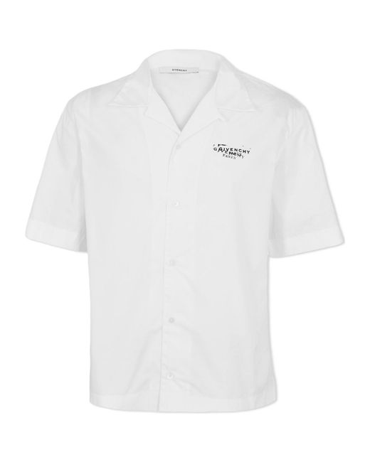 Givenchy White Printed Short-Sleeve Polo Shirt for men