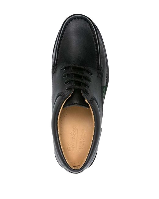 Paraboot Black Thiers Patent Leather Boat Shoes for men