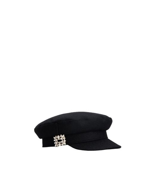 Roger Vivier Black Embellished Sailor Cap