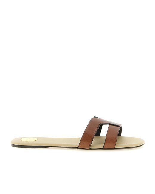 Saint Laurent Brown Mabrouka Slip-On Sandals