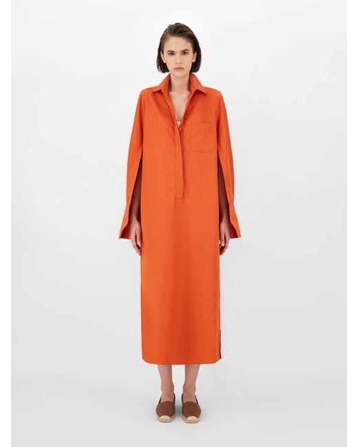 Max Mara Red Poplin Shirt Dress