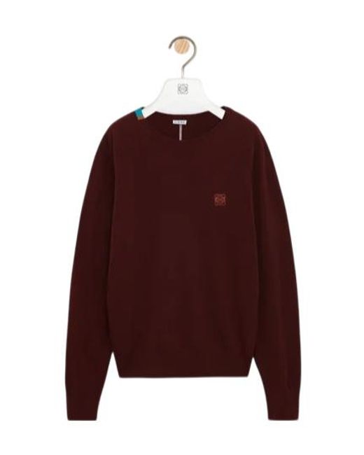 Loewe Purple Two-Tone Intarsia Detailed Jumper for men