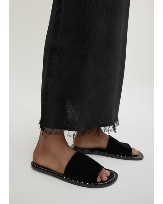 Totême  Black Totême Studded Velvet Slides