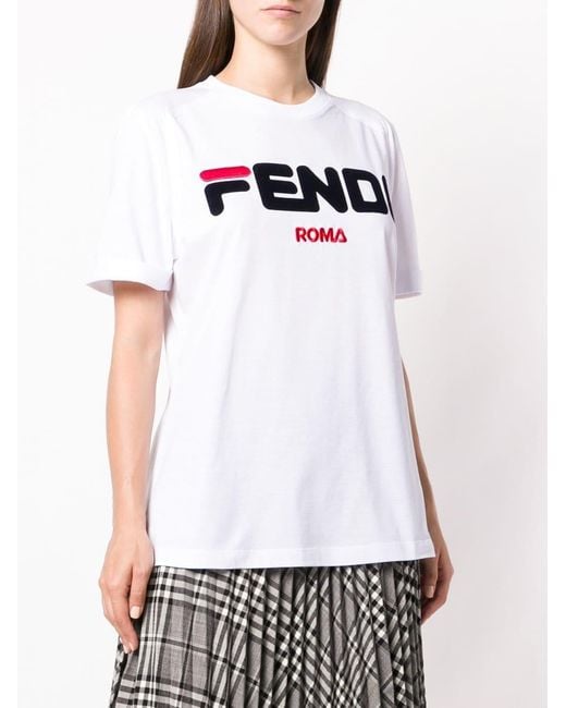 Fendi White Star Popular Style X Fila Limited Cooperation Mania Series Short-Sleeved T-Shirts
