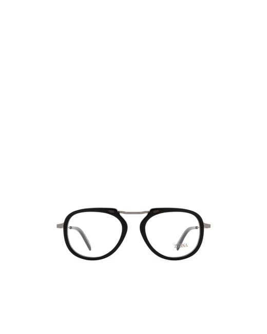Zegna White Pilot Frame Glasses for men