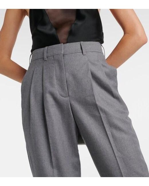 Stella McCartney Gray Wool Flannel Straight Pants