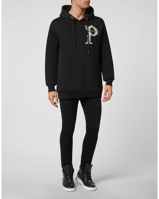 Philipp Plein Black Printed Sweater for men