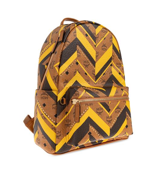 MCM Yellow Rivet Decoration Backpack for men