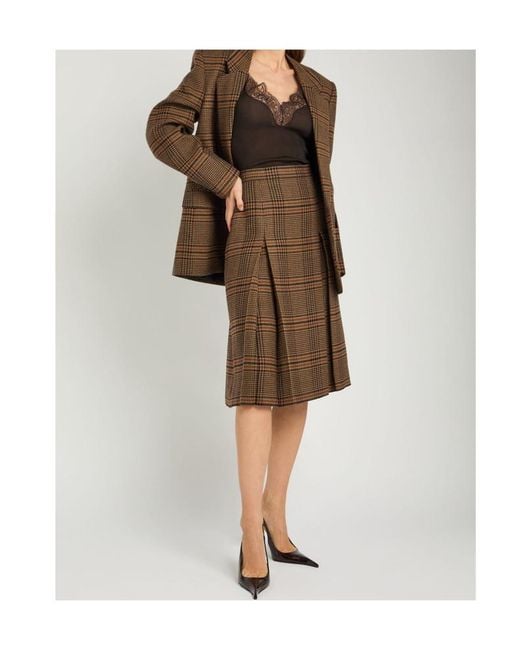 Saint Laurent Brown Houndstooth Wool Blazer