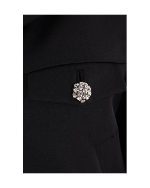 Prada Black Wool Single-Breasted Jacket With Jewelled Buttons