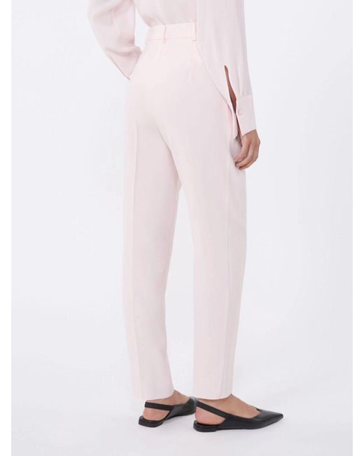Max Mara Pink Cady Pleated Trousers
