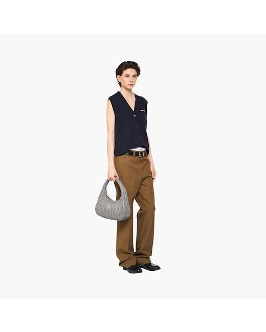 Miu Miu Gray Wander Quilted Shoulder Bag