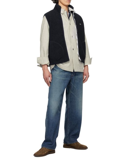 Drake's Blue Sleeveless Vest for men