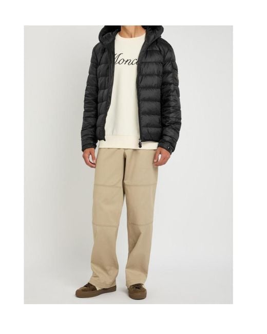 Moncler Black Najan Quilted Hooded Shell Jacket for men