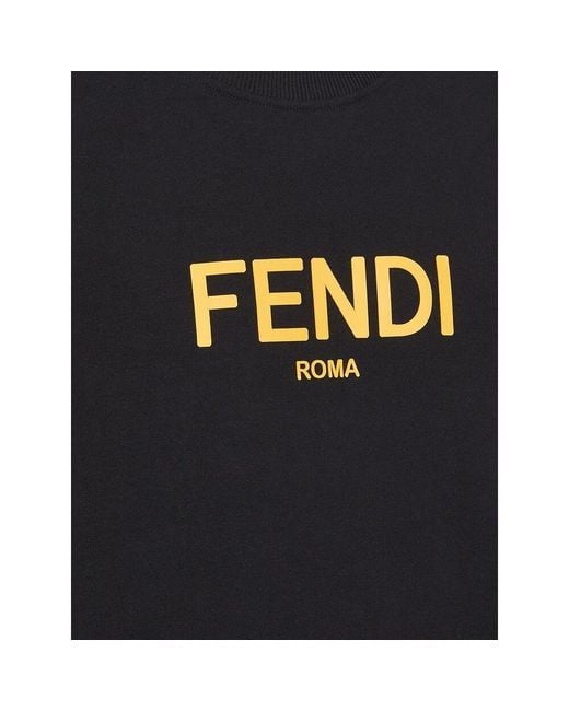 Fendi Black Cotton Sweatshirt for men