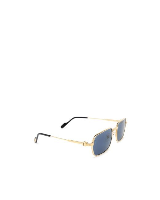 Cartier Blue Rectangle Frame Sunglasses