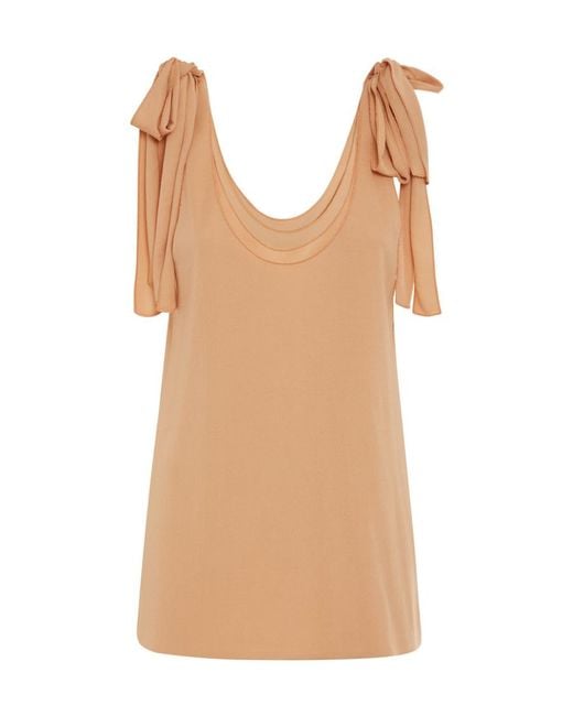 Chloé Natural Tie-Fastening Tank Top