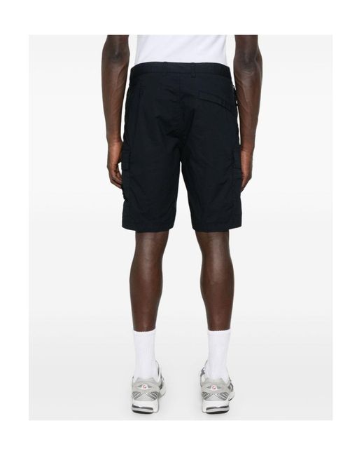 Stone Island Black Cargo Bermuda Shorts for men