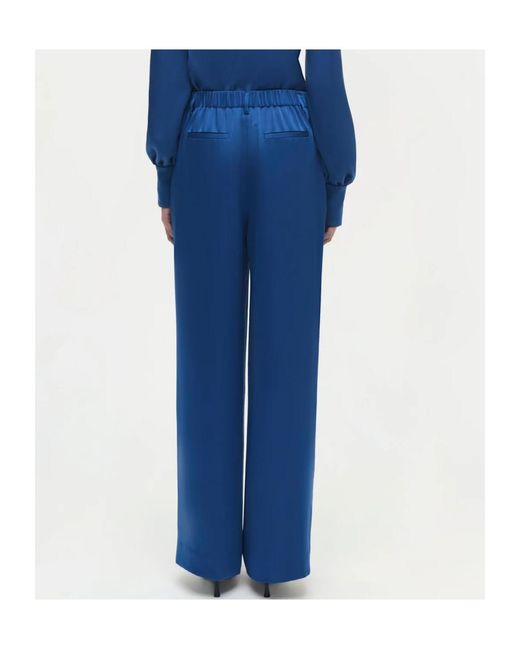 Jonathan Simkhai Blue Wide-Leg Casual Pants
