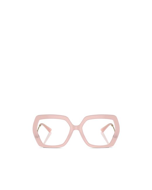 Dolce & Gabbana White Eyewear Irregular Frame Glasses