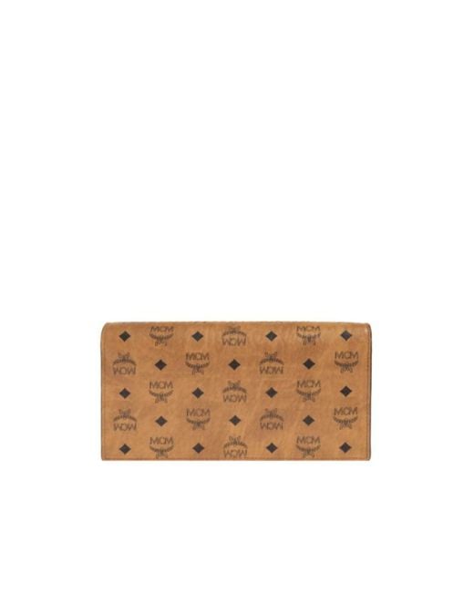 MCM Natural Large Pina Visetos Studded Shoulder Bag