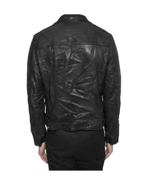 AllSaints Black Classic Biker Jacket for men