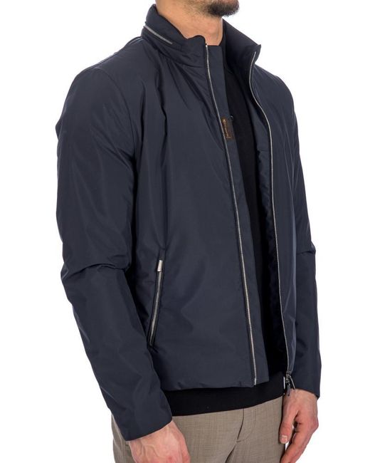 Moorer Blue Long-Sleeved Casual Jacket for men